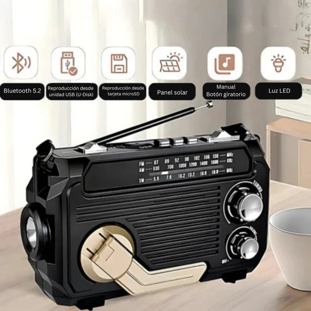 StormGuard | Radio de emergencia con powerbank y placa solar